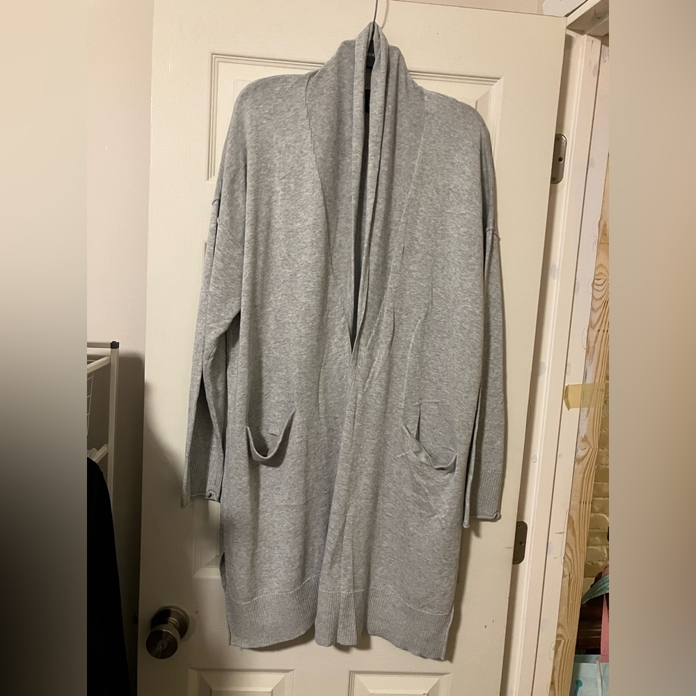 J. Crew Light Gray Knit Long Cardigan XL